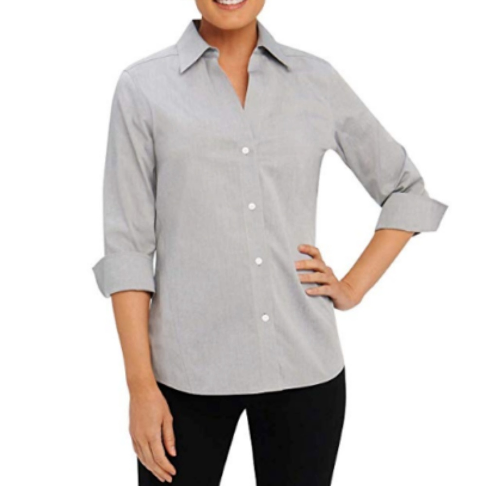 Foxcroft NYC Womens Pinpoint Oxford Shirt